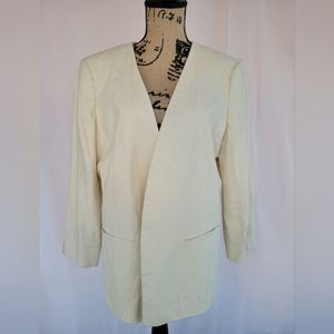 Ann Taylor Factory Cream Linen Blend Blazer